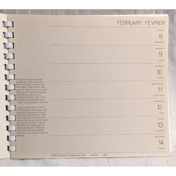 1976 Inuit Calendar Planner Settlements Habitations Artist Engagement Canada Vtg - Picture 2 of 14